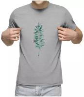 Мужская футболка «Тропический принт» (XL, темно-синий)