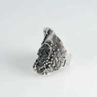 Магическое модное кольцо из серебра с карборундом