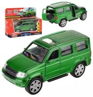 Машина металл УАЗ Patriot 12см,(откр. двери и багажник, зеленый) инерц. в коробке