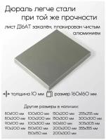 Алюминий дюраль Д16АТ лист толщина 10 мм 10x160x160 мм