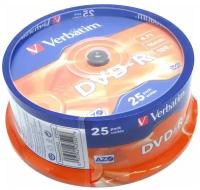 Диск DVD-R Verbatim 4.7Gb 16x Cake Box (25 штук) (43522)