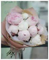 Букет Пионы белые, розовые, красивый букет цветов, пионов, шикарный, цветы премиум