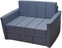 Диван-кровать StylChairs Сёма, ширина 140/144 см, обивка: ткань рогожка, цвет: серо-синий