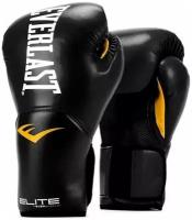 Боксерские перчатки Everlast тренировочные Elite ProStyle черные 16 унций