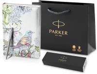 Подарочный набор: Шариковая ручка Parker Jotter Essential, St. Steel СT, стержень: Mblue и ежедневник недатированный серебристый