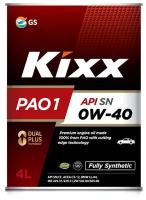 Синтетическое моторное масло Kixx PAO 1 SN/CF 0W-40, 4 л