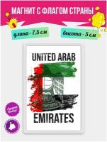 Магнит с рисунком Флаг Объединённых Арабских Эмиратов. Магнитик на доску с рисунком из акрила на подарок