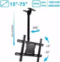 Кронштейн для телевизора потолочный / крепление наклонно-поворотное Kromax COBRA-4 / до 75 дюймов / vesa 600x400