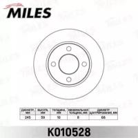 Диск тормозной AUDI 80/90 86-96/100 82-90 задний D=245мм. K010528 MILES K010528