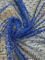 Ткань сетка -букле, цвет синий, высота 290 см