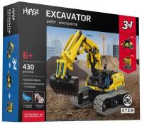 Конструктор HIPER Конструктор экскаватор на пульте управления 3 в 1 HIPER STEM EXCAVATOR HBB-0033 430 деталей, 430 дет