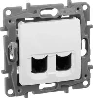 Legrand Etika Бел Розетка компьютерная 2-ая RJ45, категория 5е UTP 672255