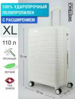 Чемодан Sweetbags из полипропилена с расширением на 4-х колесах с TSA замком (10 полос)