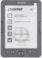 Электронная книга Digma 6 дюймов с обложкой, книга с памятью 4Гб, темно-серого цвета