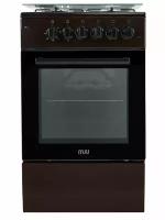 Кухонная плита MIU 5012 ERP коричневая 50 см, газовая с электрической духовкой, электроподжиг, 3 режима духовки