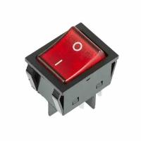 Выключатель клавишный REXANT 250 V 25 А (4с) ON-OFF красный с подсветкой