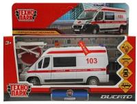 Модель DUCATO-14SLAMB-STRWH FIAT DUCATO скорая 14 см белый Технопарк