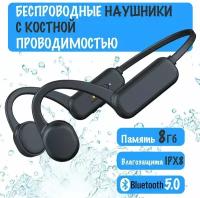 Спортивные Bluetooth-наушники QTZ mp3-плеер с костной проводимостью IPX8, 8Гб / наушники для плавания