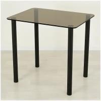 Стеклянный стол для кухни Эдель 10 бронза/черный (800х600)