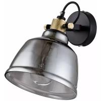 Настенный светильник MAYTONI Irving T163-01-C, E27, 40 Вт, кол-во ламп: 1 шт,, цвет арматуры: черный, цвет плафона: серый