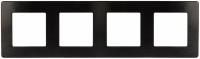 Рамка для розеток и выключателей ЭРА Серия 12 12-5104-06 на 4 поста, Сатин, чёрный арт. Б0052534 (1 шт.)