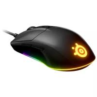 Мышь STEELSERIES Rival 3, игровая, оптическая, проводная, USB, черный [62513]