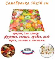 Коврик сушилка дегидратор для овощей, фруктов, грибов, ягод и трав Самобранка Тепломакс 50x50 см