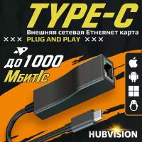 Внешняя сетевая Ethernet карта USB Type-C - LAN (RJ45), 1000 Мбит/с