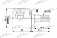 Шрус Внутр Лев К-Кт [A:23, B:28, D:81.5]Mazda: 626 1.8i 16v, 2.0i 16v, 2.0d 91-, Xedos 6/9 2.0i 92- С Abs PATRON арт. PCV7301