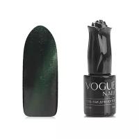 Гель-лак с блестками Vogue Nails кошачий глаз, магнитный, плотный, темный зеленый, 10 мл