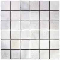 Итальянская мозаика мрамор Skalini DNY-1 белый светлый квадрат