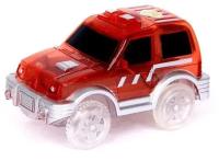 Машинка для гибкого автотрека Magic Tracks, цвет красный, от батареек АА, 9,5х5х5,5см, световые эффекты, гибкий трек игрушечная авторалли самоходная