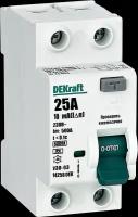 Выключатель дифференциального тока (УЗО) 2п 25А 10мА тип A 6кА УЗО-03 DEKraft 14258DEK