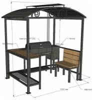 Беседка с мангалом metalмангал Дипломат-1