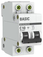 Автоматический выключатель 2P 10А (C) 4,5кА ВА 47-29, EKF Basic