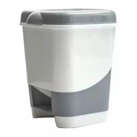 Ведро-контейнер OfficeClean для мусора, 20 литров, с педалью, пластик, серое (299882)
