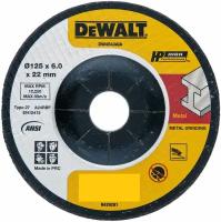 Диск 125 по металлу DeWalt DW4543AIA-AE вогнутый, зачистной, обдирочный, диаметр 125 мм, посадка 22.2 мм, толщина 6 мм