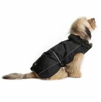 Нано куртка Dog Gone Smart Aspen parka зимняя с меховым воротником, ДС 66 см, чёрная