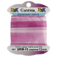 Тесьма декоративная Gamma шелковая, 13 мм, 9,1 +/- 0,5 м, M022, цвет светло-фиолетовый и фиолетовый (SRM-13)