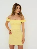 Платье сарафан DE'BORA ROSE, открытые плечи, размер S, желтый