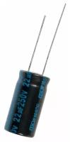 Capacitor / Конденсатор электролитический 22x250 (10x21) TK Jamicon 105C