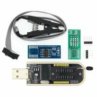 USB Программатор EEPROM с чипом CH341A для микросхем 24 и 25 серий с прищепкой