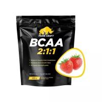 BCAA порошок спорт питание, Аминокислоты BCAA 2:1:1 Prime-Kraft, 500 гр, вкус: клубника