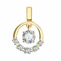 Подвеска Diamant online, золото, 585 проба, фианит, циркон