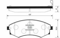 Колодки передние ( по бокам прямоугольные вуыступы) Sangsin Brake SP1111