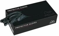 Wella Professionals Одноразовые черные виниловые перчатки без талька, размер M (100штук/50пар) Protective Gloves