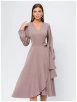 Платье 1001dress, размер 54-56, коричневый