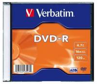 Диск Verbatim DVD-R 4.7Gb 16x Slim case (20шт) (43547)