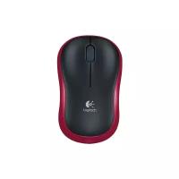 Мышь беспроводная Logitech M185 Red красная, оптическая, 1000dpi, 2.4GHz, USB-ресивер Logitech Unifying