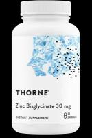 Бисглицинат цинка 30 мг, Zinc Bisglycinate 30 mg, Thorne Research, 60 капсул